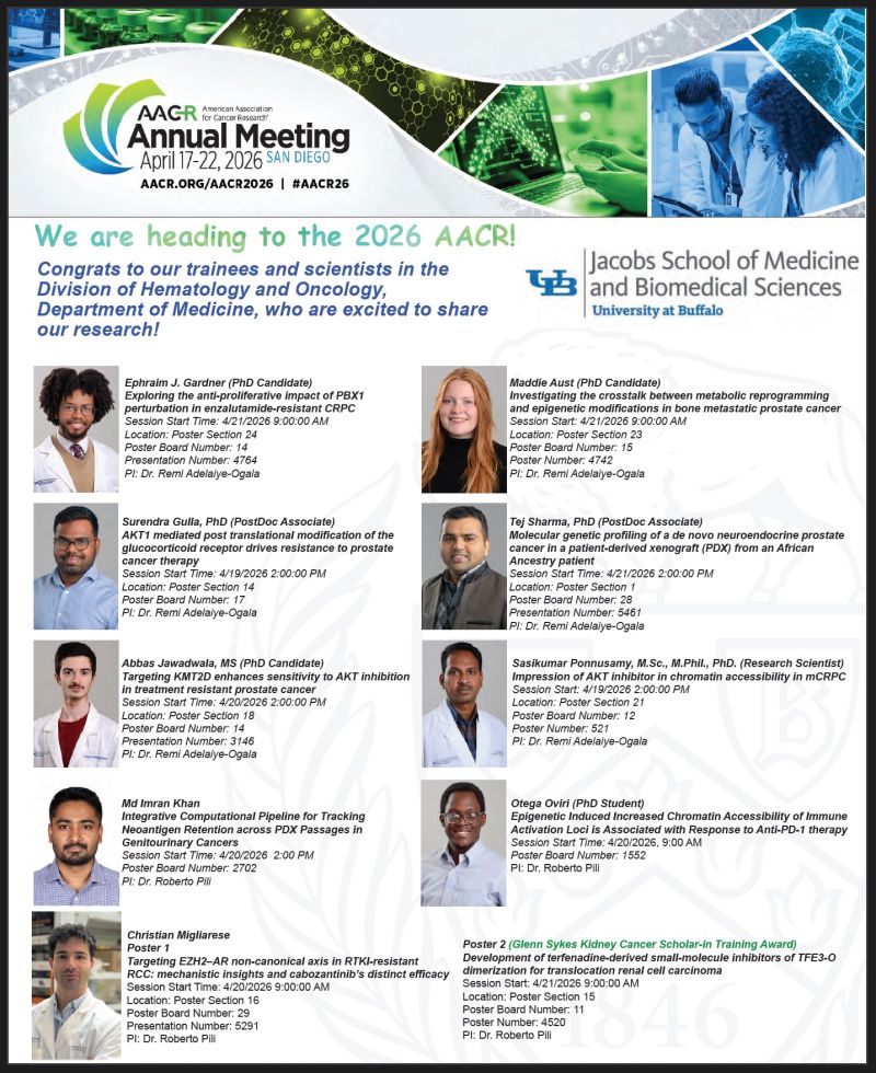 Adelaiye-Ogala Laboratory AACR 2026 presentations